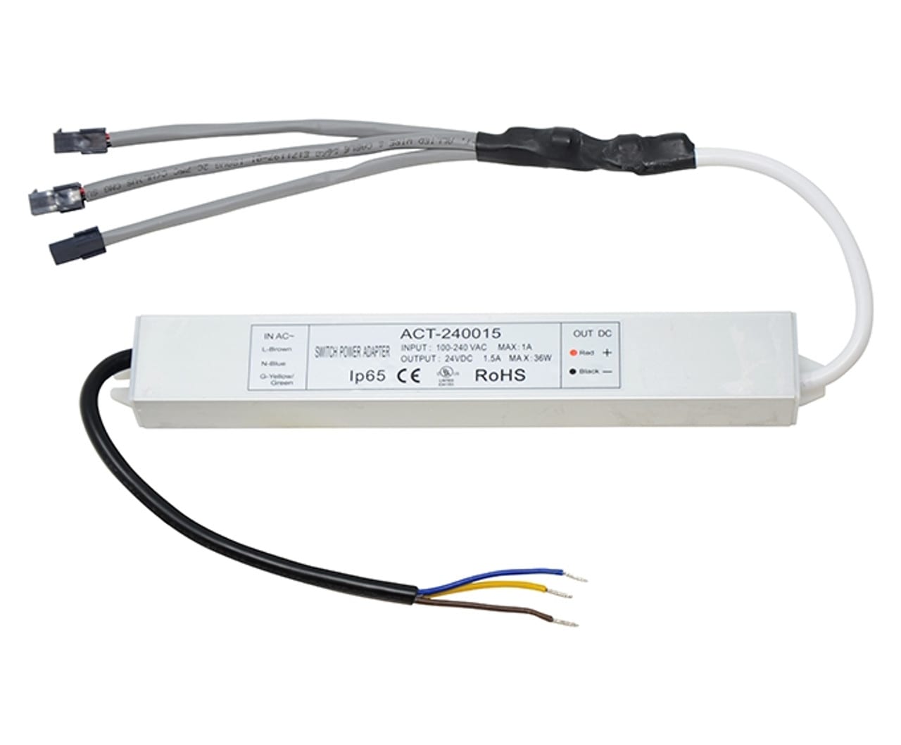 24V 3-Way Output LED Light Power Supply Suitable for use with up to 3 24V  LED Cabinet Bars.