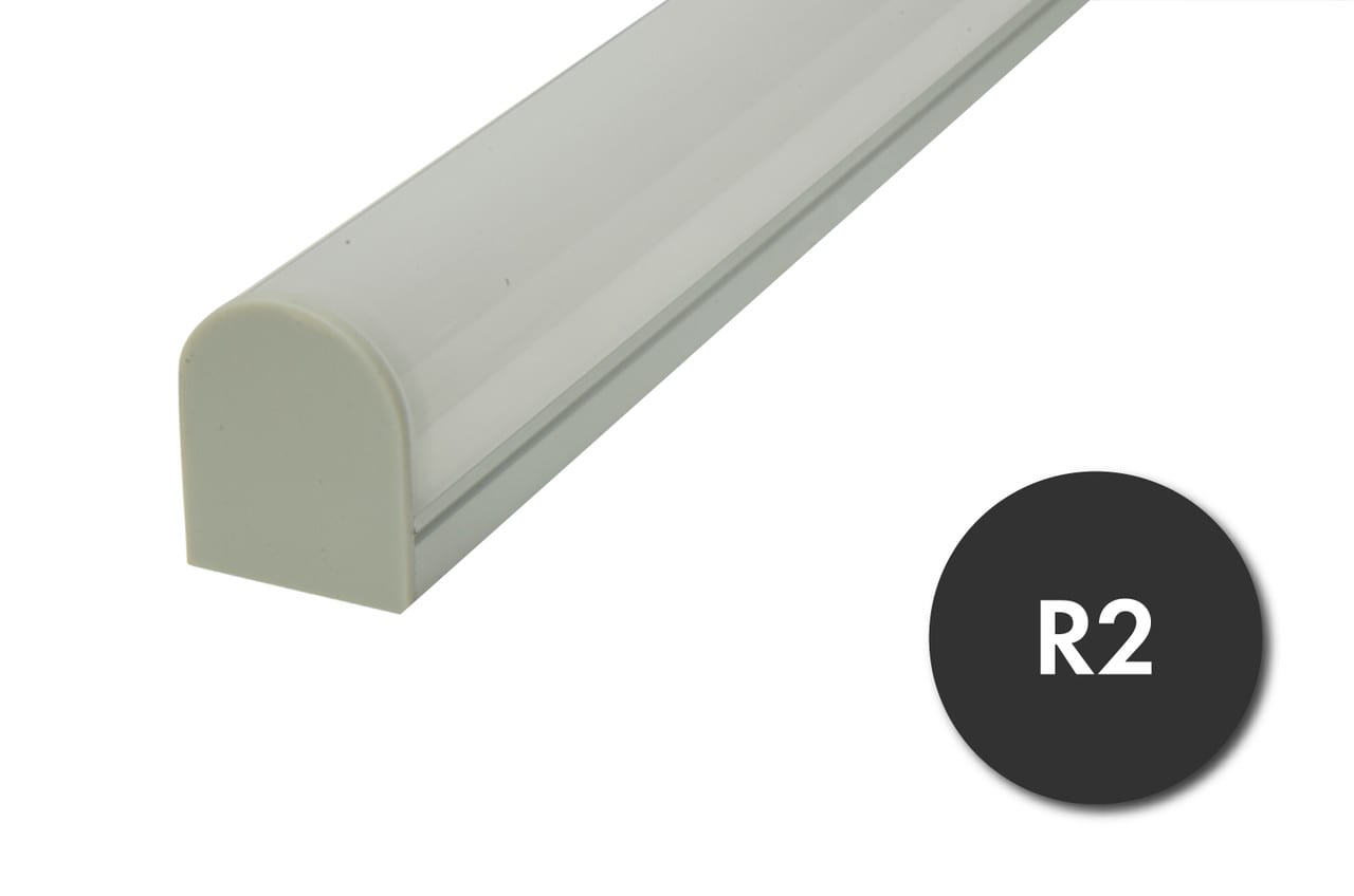 LED Aluminum Extrusion R2 with Rounded lens for Super Bright Linear LED  Strip Lighting