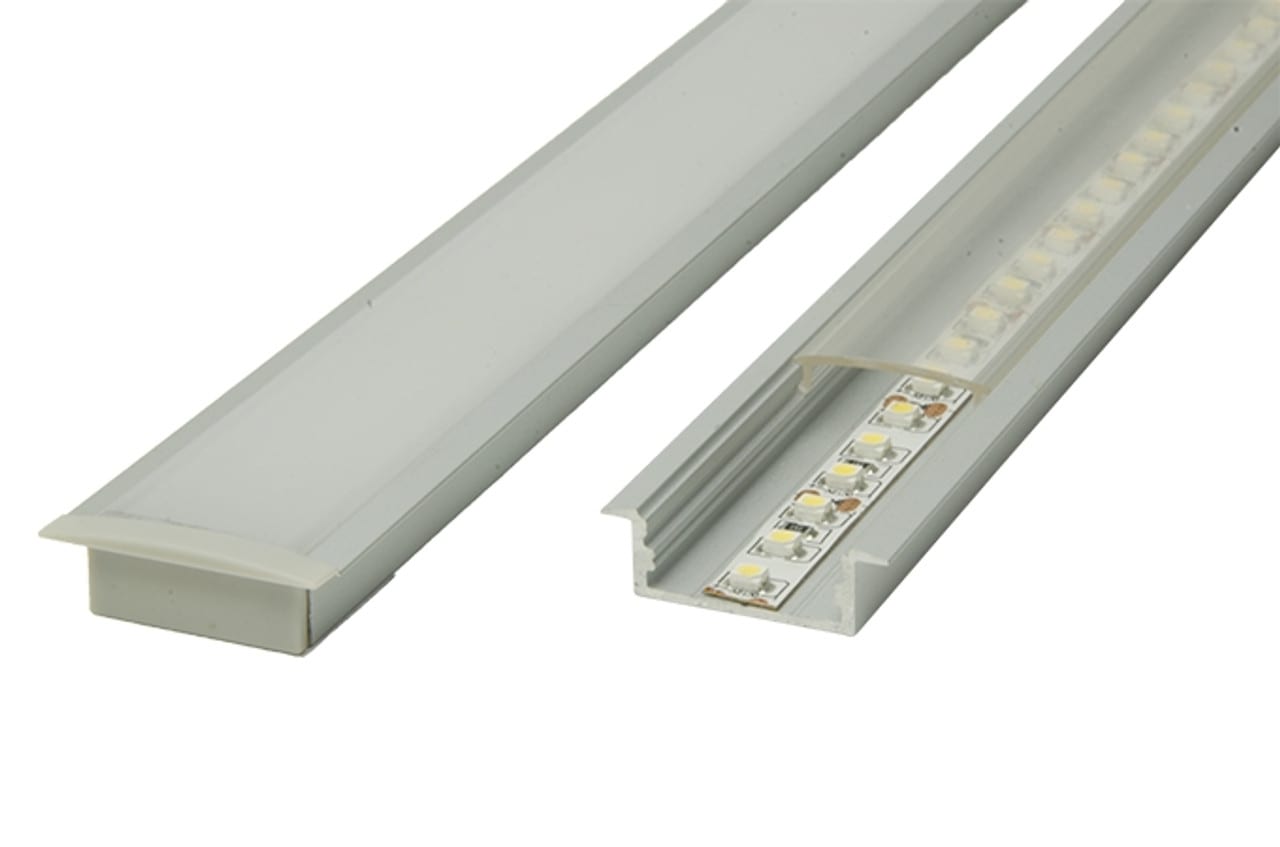 LED Tape Recessed Aluminium Profiles For Cabinet Shelf
