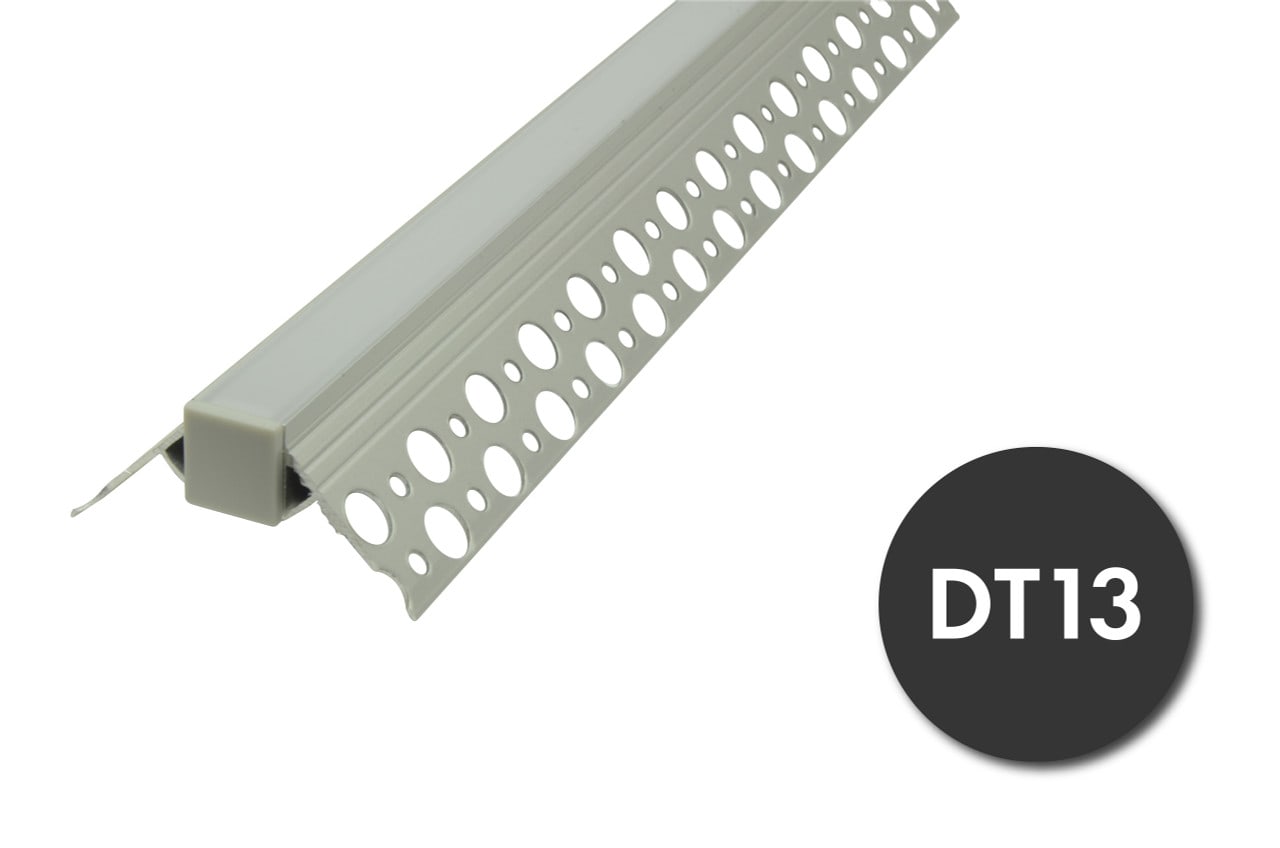 Aluminum Channel DT13 for LED Strips, Plaster Flange for Outside Corner  Installation, comes in 8ft lengths