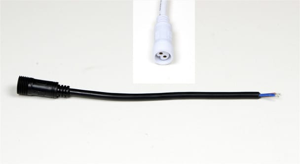 WATERPROOF CONNECTOR CABLE 2PIN FEMAL BLACK