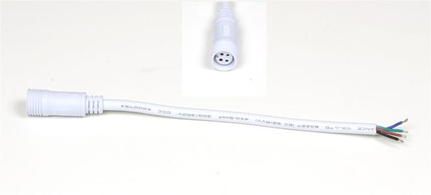 WATERPROOF CONNECTOR CABLE 4PIN FEMALE WHITE