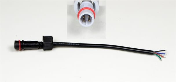 WATERPROOF CONNECTOR CABLE 4PIN MALE BLACK