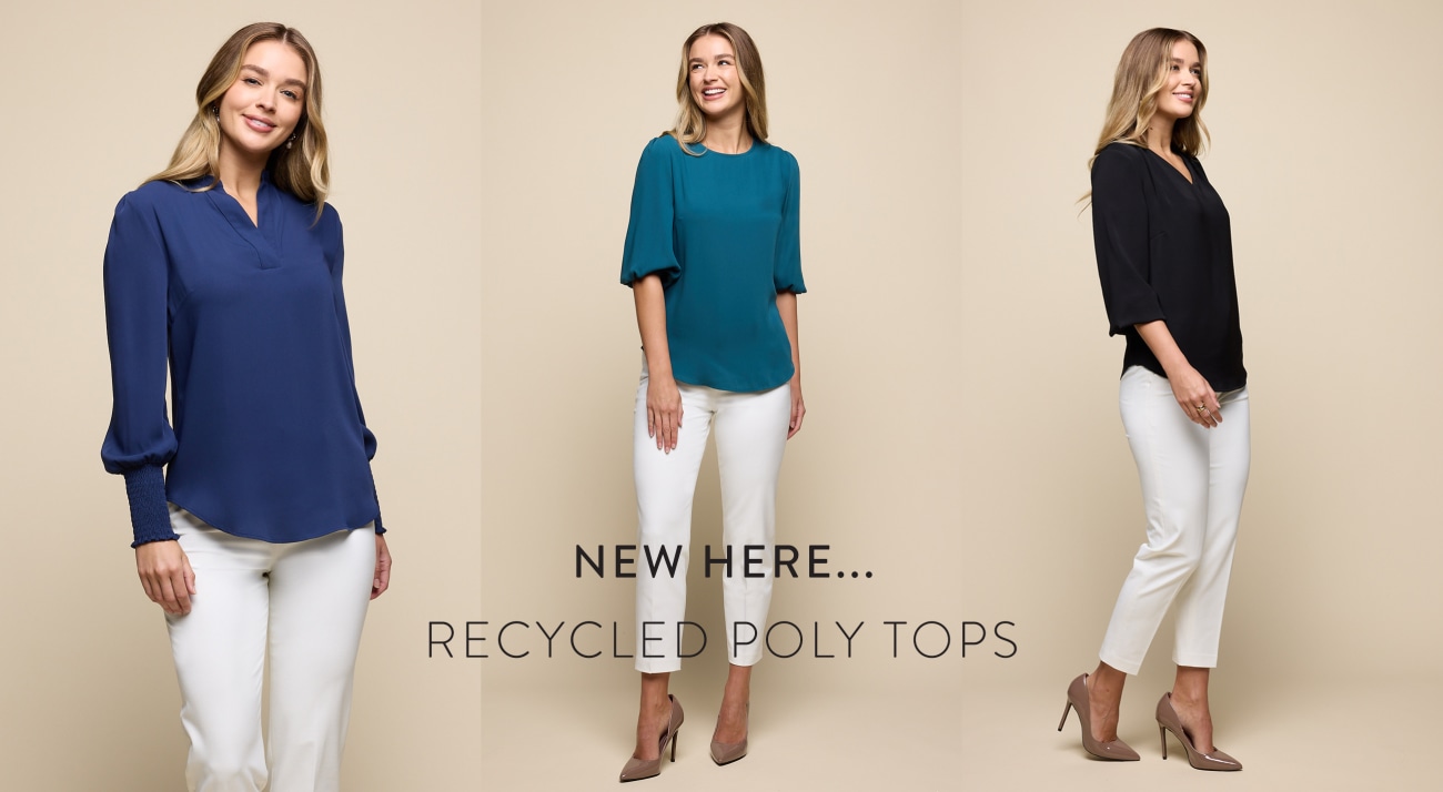 Welcome to Career by Gloweave. New here...Recycled Poly Tops