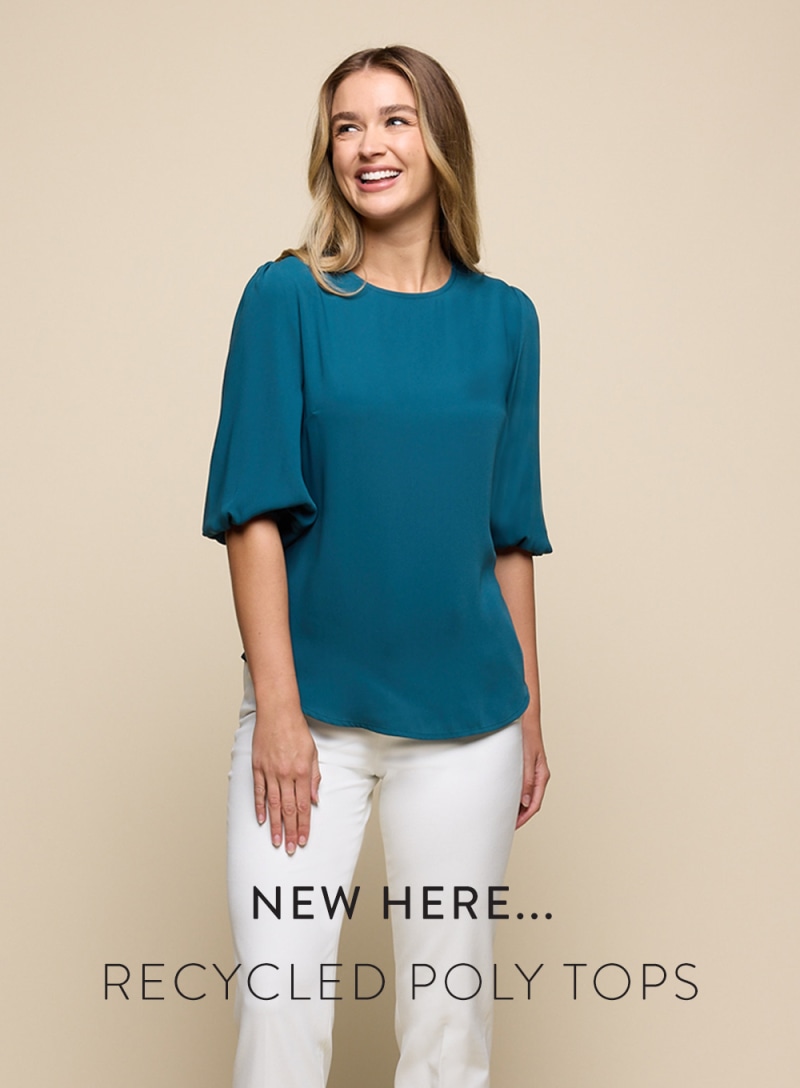 Welcome to Career by Gloweave. New here...Recycled Poly Tops