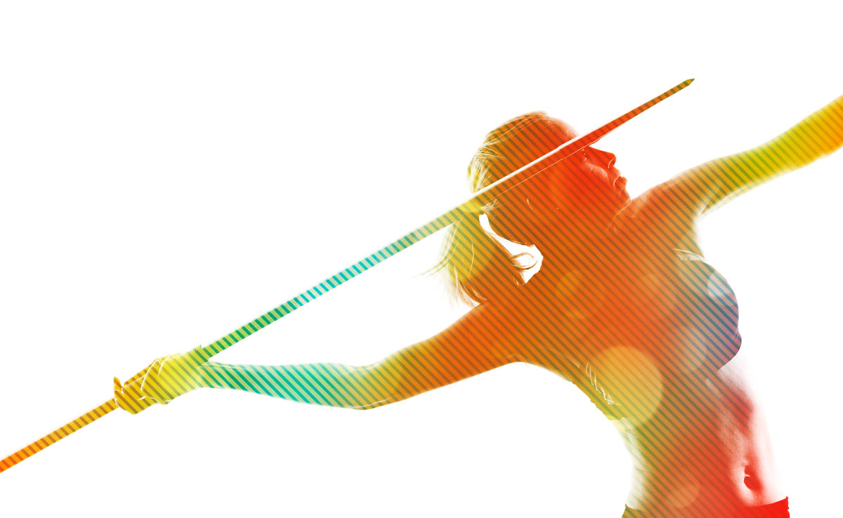 Woman throwing a javelin Nero3 supergraphic jz1cpn
