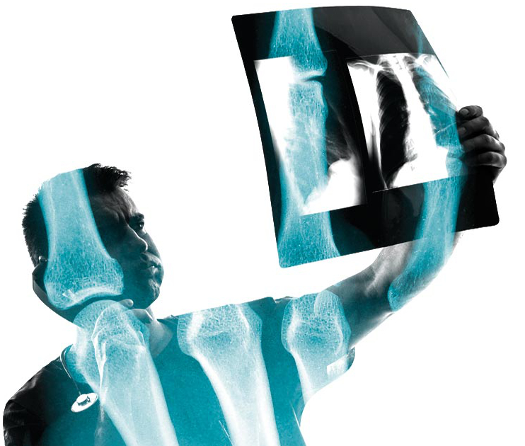 Man holding an xray Nelson hardiman2 supergraphic cropped