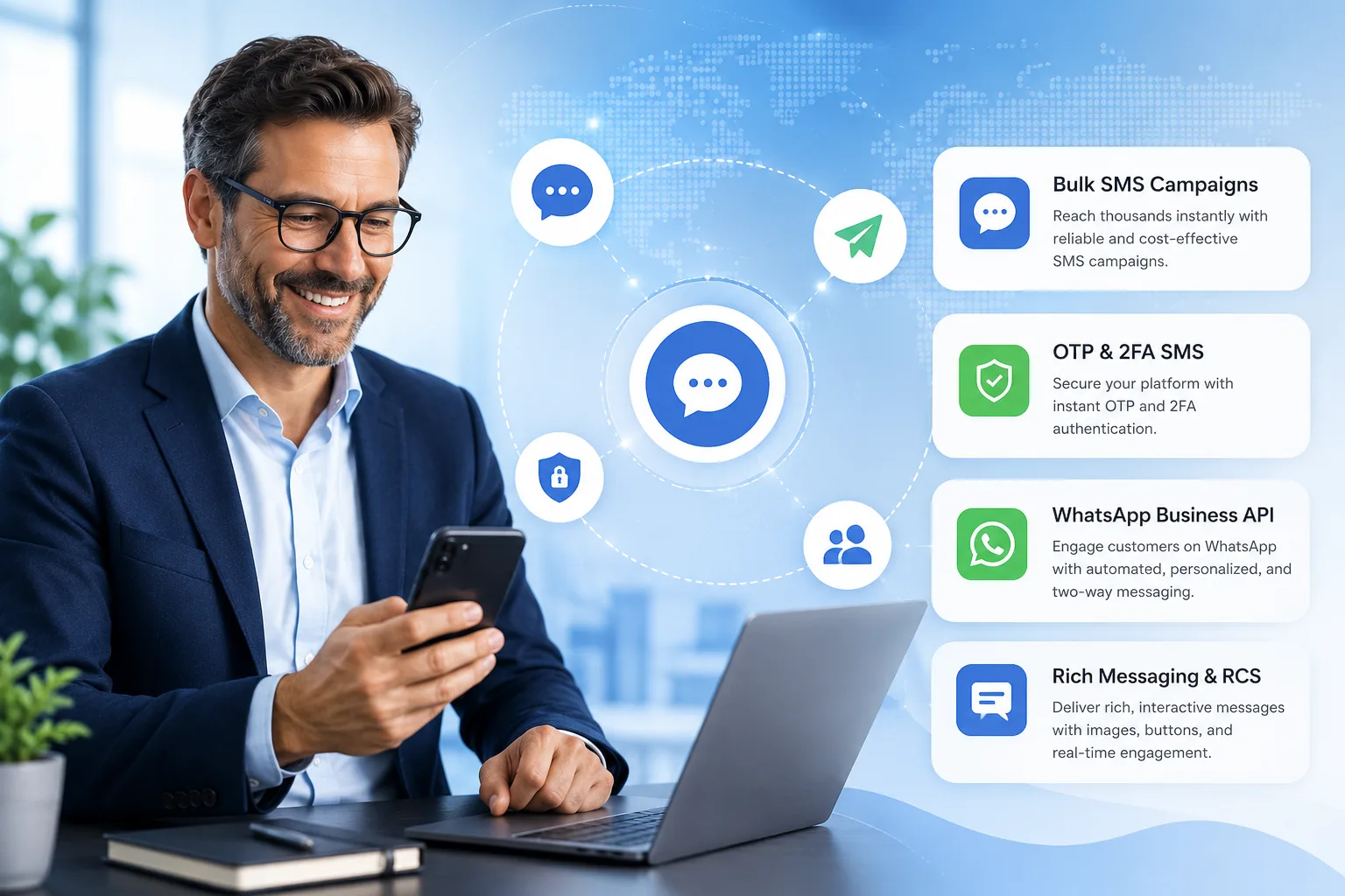 Messaging Solutions - Bulk SMS, OTP, WhatsApp Business API