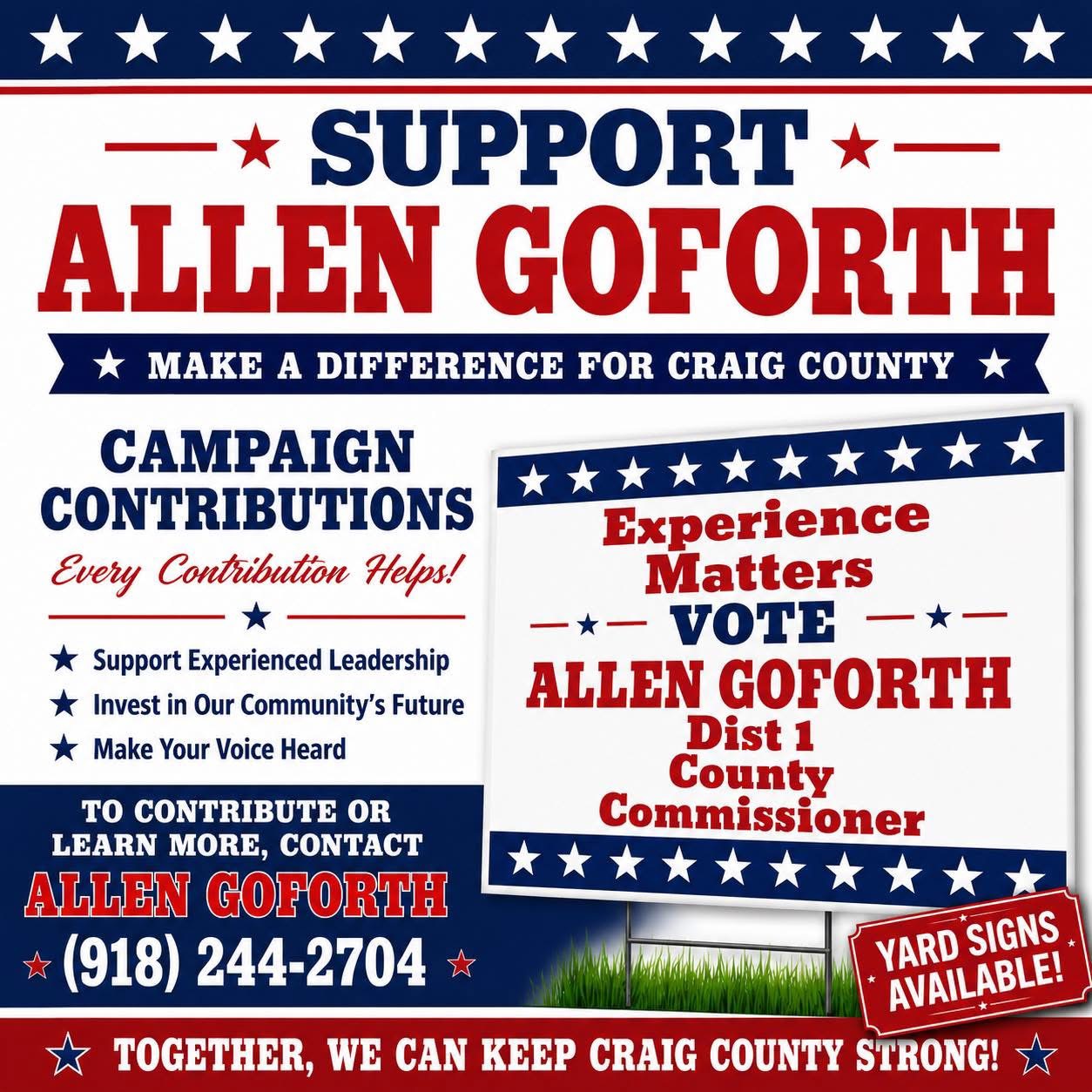 Support Allen Goforth — Make a Difference for Craig County