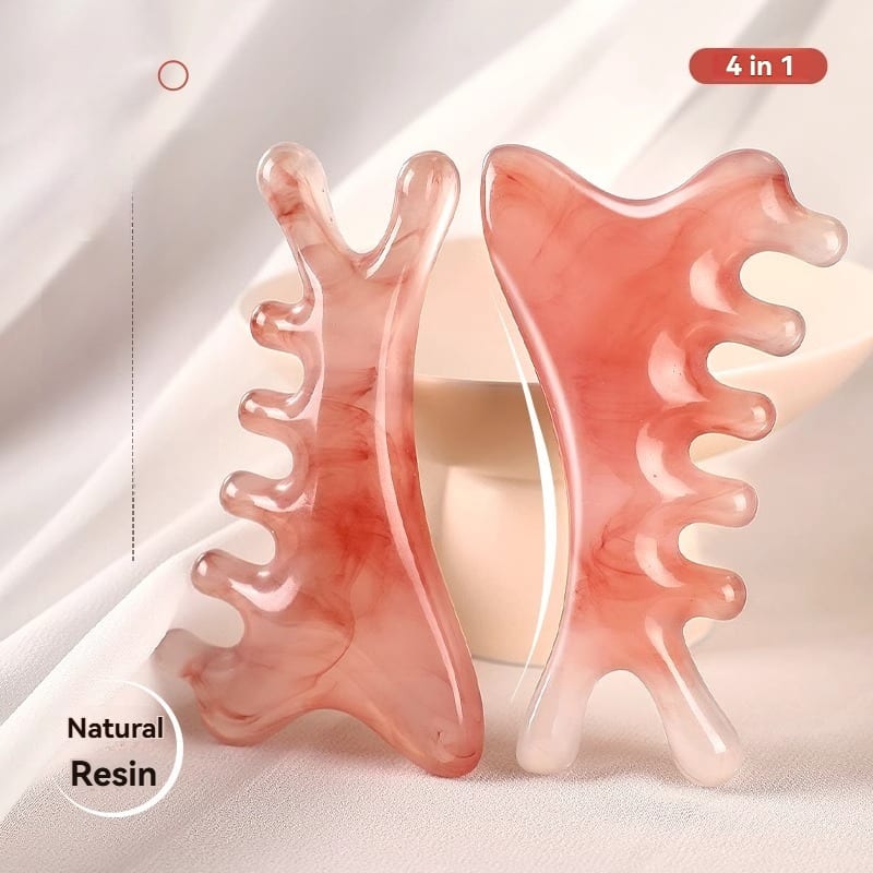 4-in-1 Clear Gua Sha Board Facial Roller Massager Tools Resin Guasha for Women's Body Nose Skin Care Relaxing Muscle Tensions Jade Roller