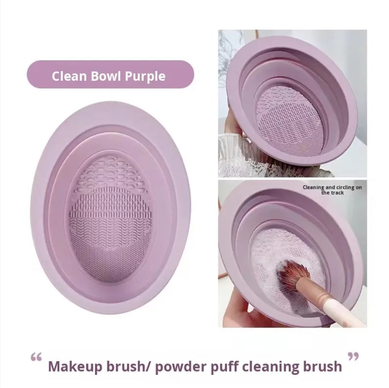 1Pcs Foldable Soft Silicone Makeup Brush Cleaning Bowl Portable Washing Tool Cosmetic Eyeshadow Brush Cleaner Suitable for Makeup Brush-3