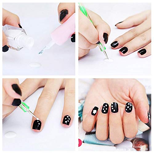 5Pcs/set Nail Art Double-Ended Spiral Dotting Pen Acrylic Gel Polish Polka Dot DIY Painting Nail Art Point Drill Pen Manicure Kit-3