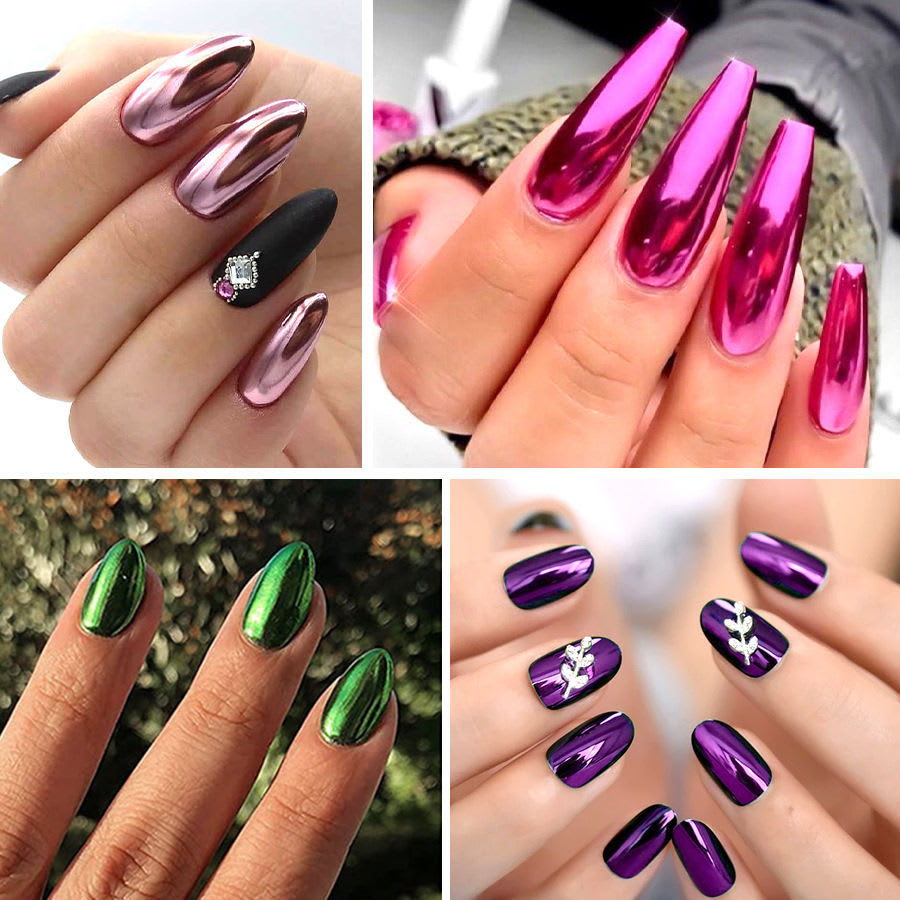 Metallic Chrome Magic Mirror Powder Laser Shimmer Glitter Holographic Powder Nail Art Dust Metal Effect Nail Glitter DIY Nail Art Docoration-3
