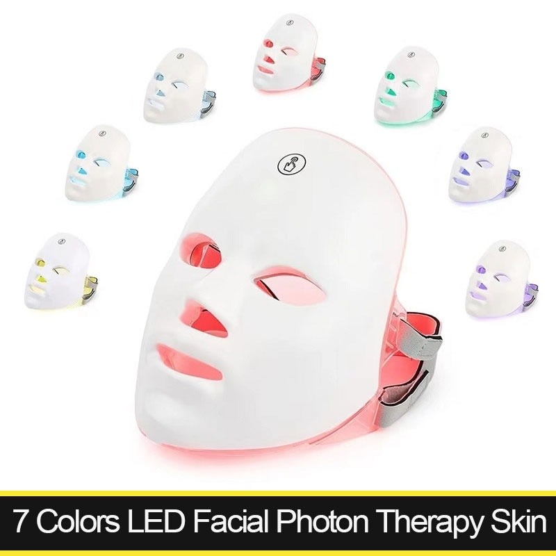 7 Colors LED Facial Mask Cover Photon Therapy Skin Rejuvenation Anti Acne Wrinkle Removal Skin Care Whitening Beauty Instrument Skin Rejuvenation Machine