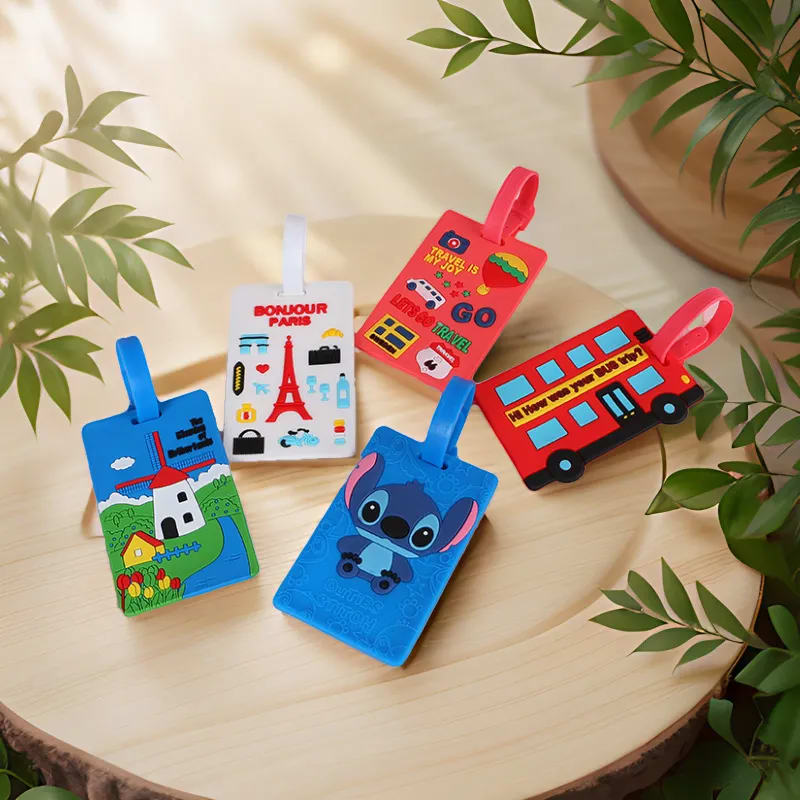 1Pcs Cartoon Luggage Tags Anti-Lost Waterproof PVC Travel Suitcase Tags with Name ID Card Identify Labels for Boarding Pass Identification Business Gift-4