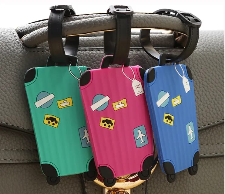Cute Luggage Tags Fashion 3D Soft Rubber Personalized Suitcase Tags with Unique Designs Novelty Travel Tags for Suitcases Backpacks Bags Assorted Colors Easy Identification-3
