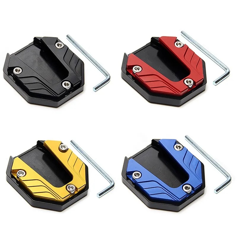 Motorcycle Bike Kickstand Pad Support Side Stand Extender Foot Side Stand Extension Foot Pad Support Plate Anti-Skid Enlarged Base Motorbike Accessories