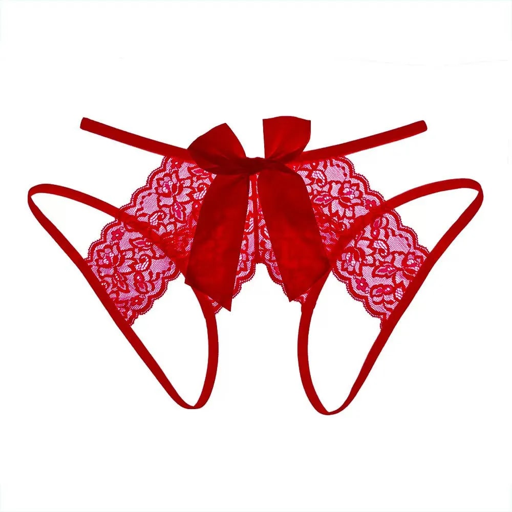 Women Lace Panties Transparent Underwear Lingerie Hollow Out Low Waist Female Panties Butterfly Bandage Underpants-3