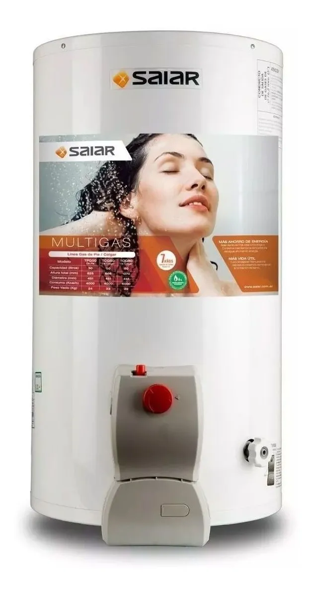 Termotanque gas 50 Lts de colgar Saiar