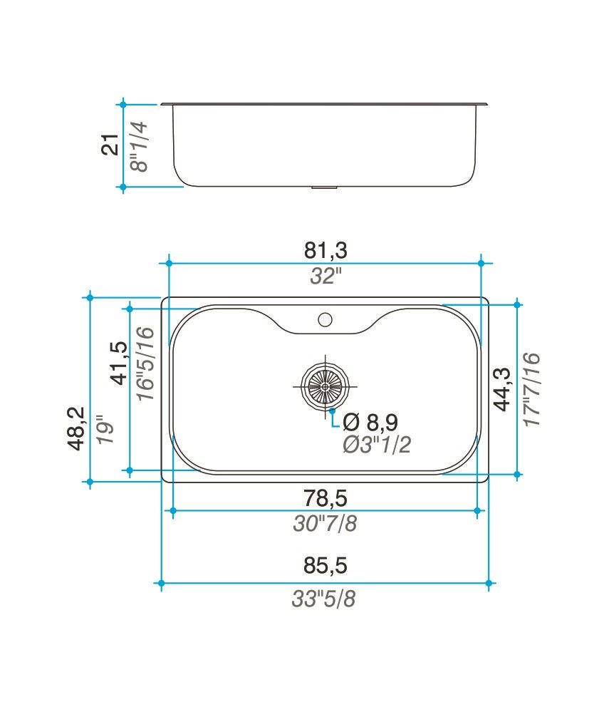 Pileta De Cocina Simple SI85A Johnson