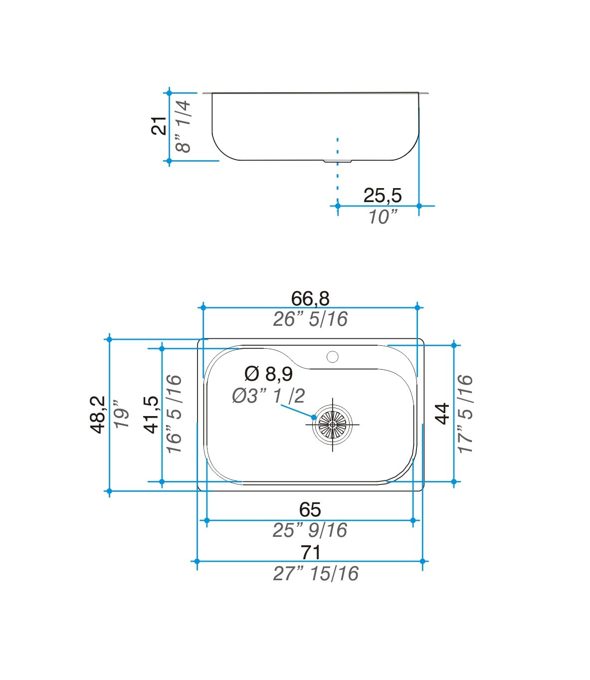 Pileta De Cocina Simple SI71A Johnson