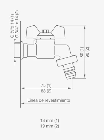 Canilla Esferica Reparable 1/2" FV