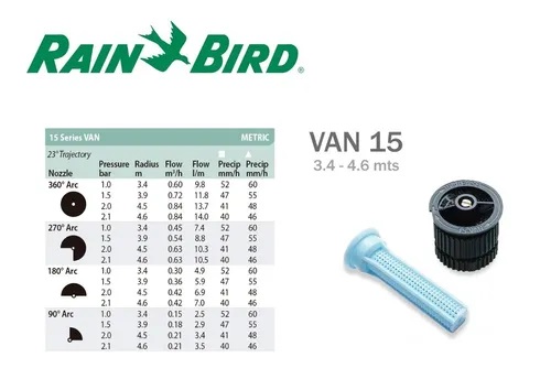 Aspersor Riego Tobera + Boquilla Van 15 RainBird