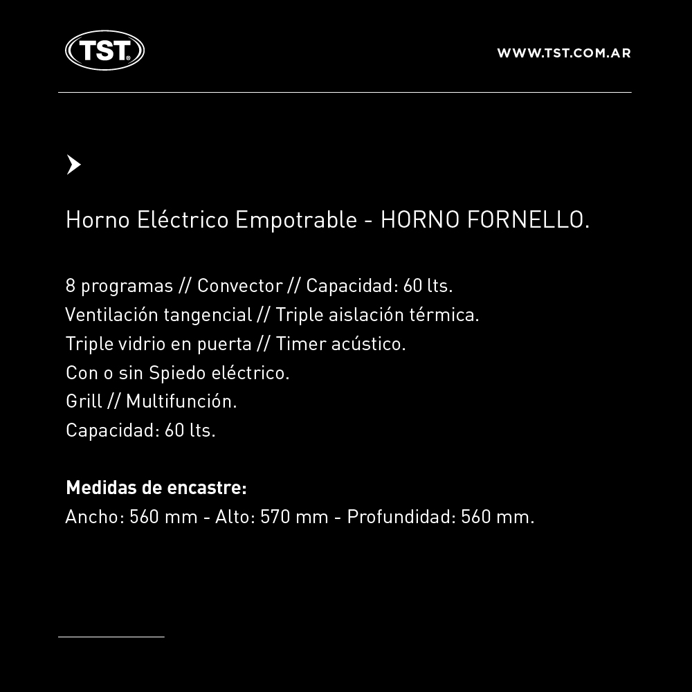 horno electrico fornello tst
