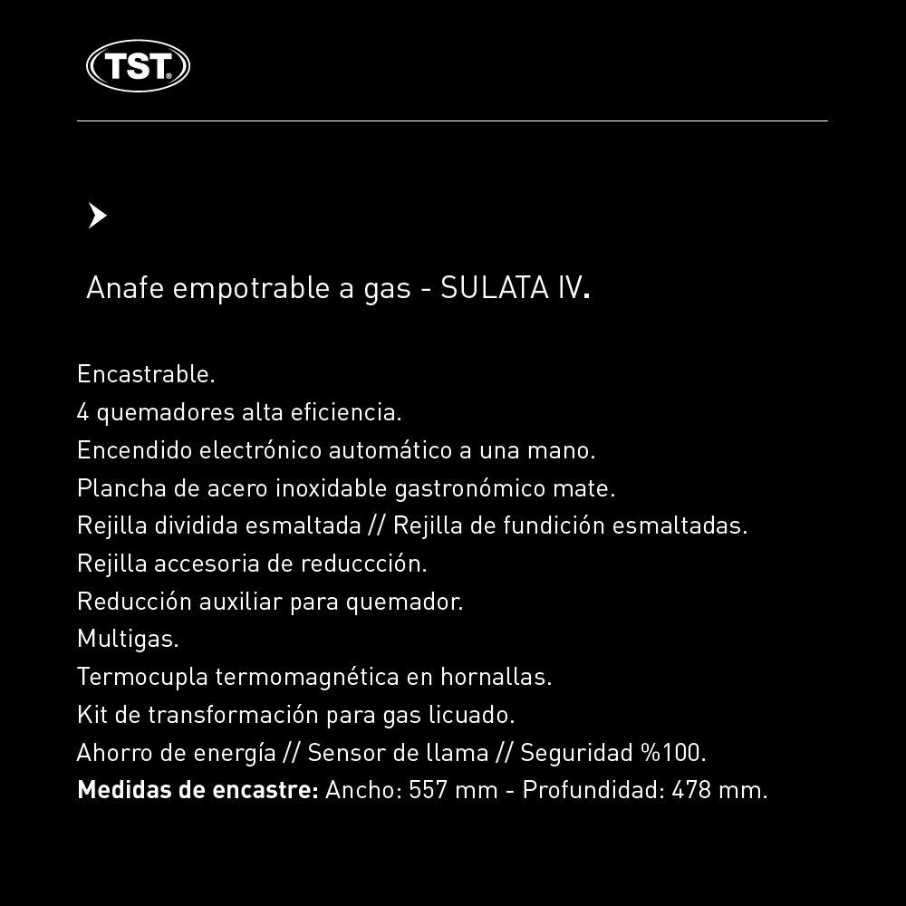 anafe gas 4 hornallas sulata tst