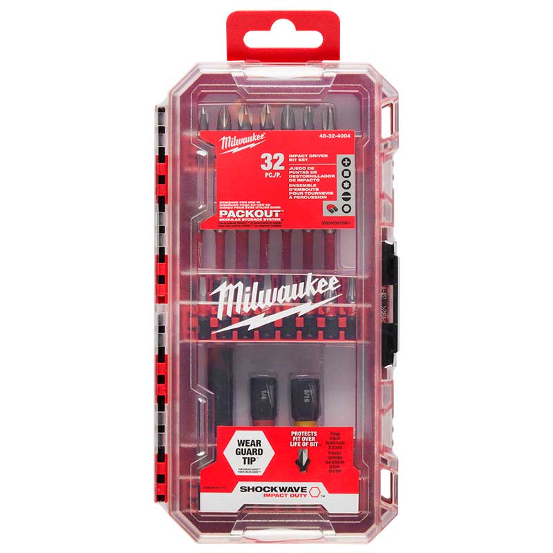 CAJA PUNTAS Y BOCALLAVES 32 PIEZAS MILWAUKEE