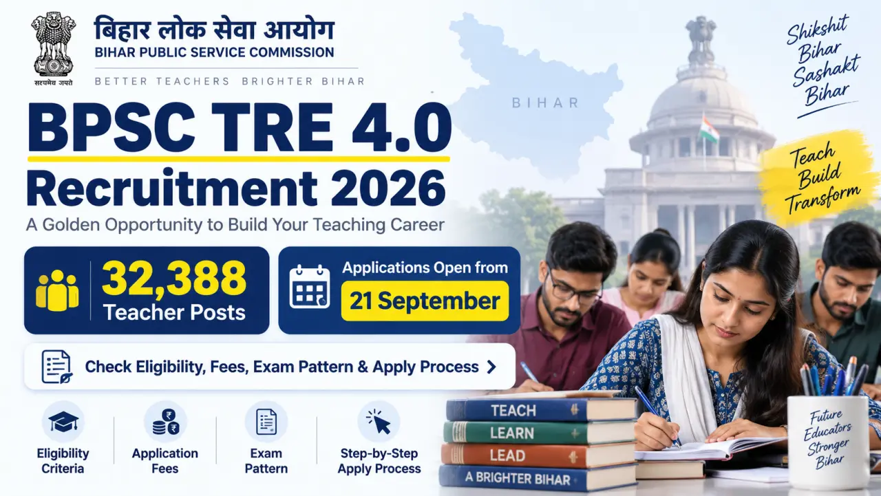 BPSC TRE 4.0 Recruitment 2026: 32,388 Teacher Vacancies Out, Apply Online at bpsc.bih.nic.in