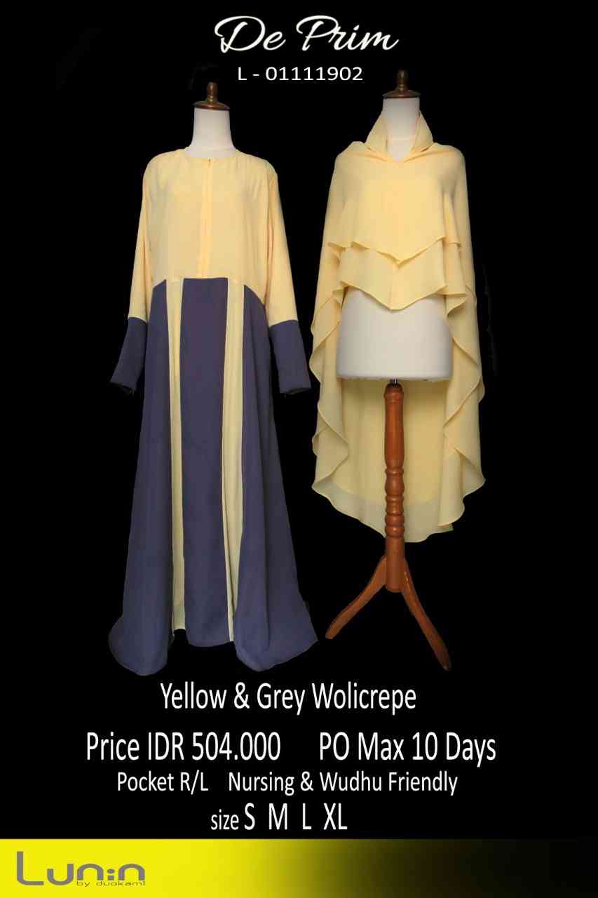 Yellow & Grey Wolicrepe