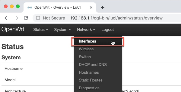 OpenWrt interfaces