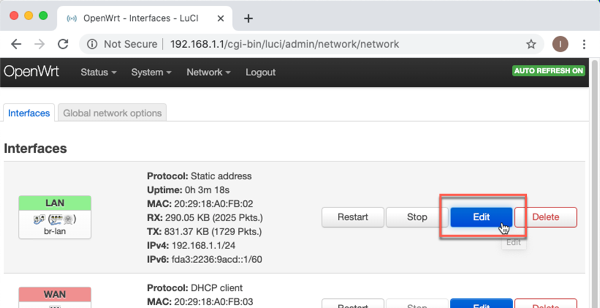 OpenWrt LAN Edit