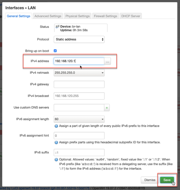 OpenWrt LAN New IP