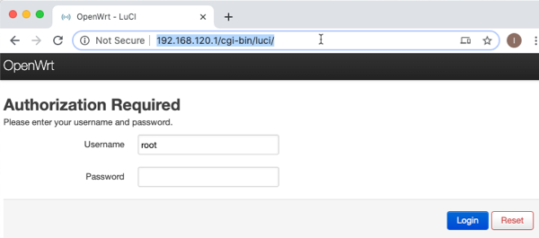 OpenWrt New IP Login