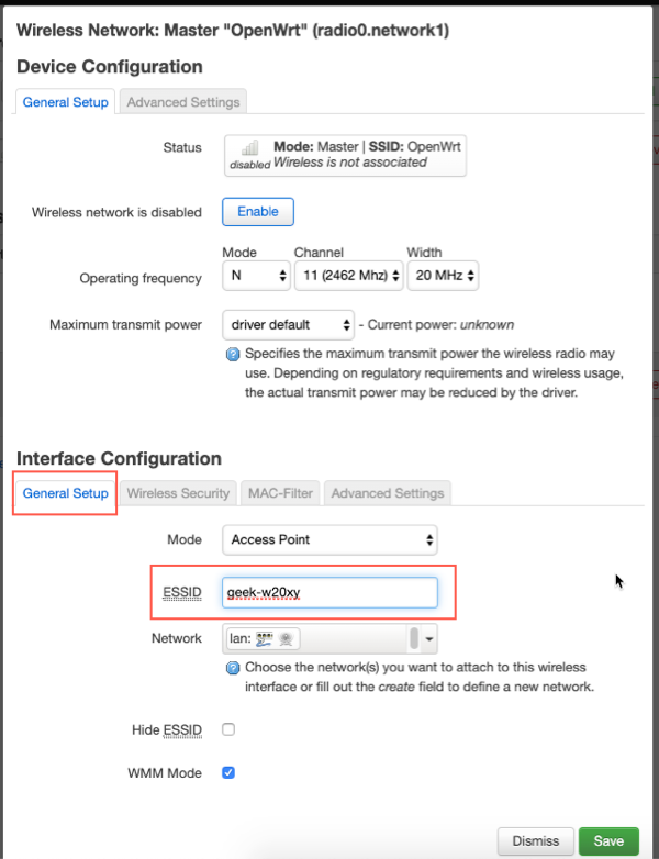 OpenWrt SSID