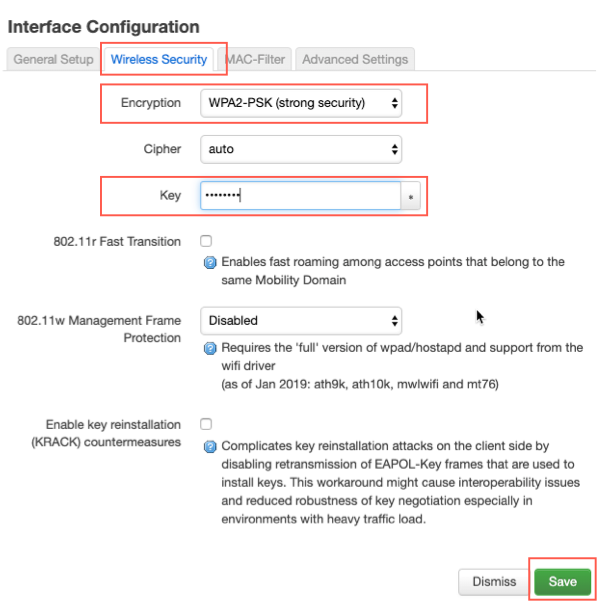 OpenWrt Wireless Security