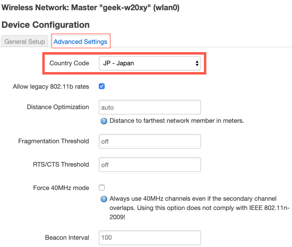 OpenWrt Country Code