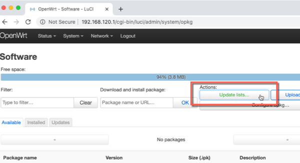 OpenWrt Software Update