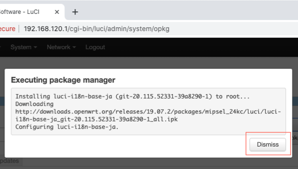 OpenWrt ja installation end