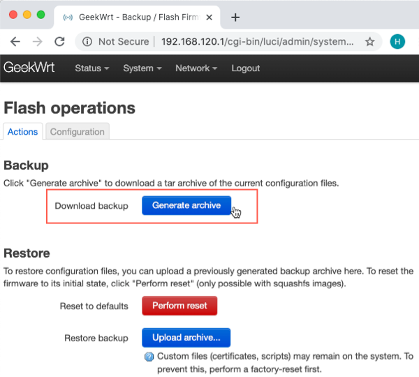 OpenWrt download archive