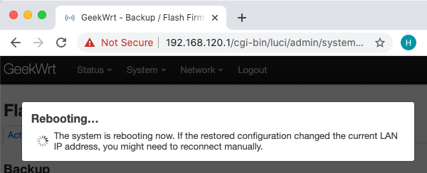 OpenWrt reboot