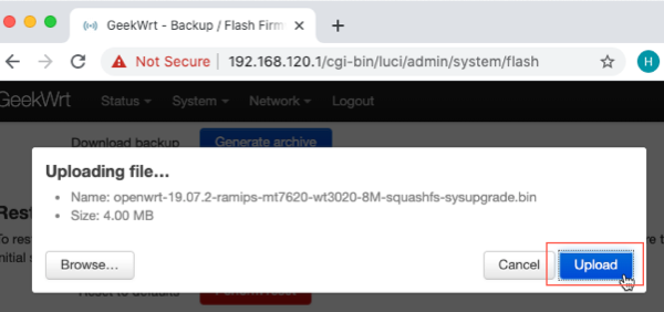 OpenWrt upload files