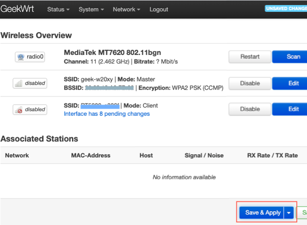 OpenWrt wifi client apply