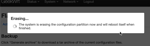 OpenWrt erasing