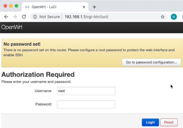 OpenWrt default