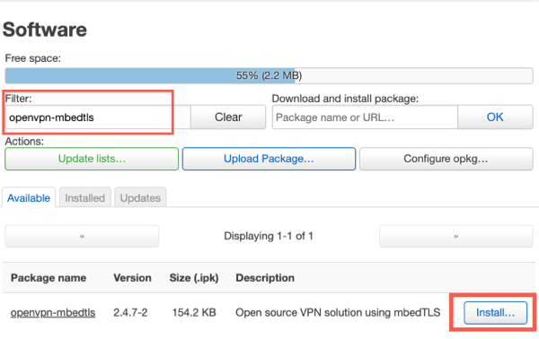 OpenWrt Search openvpn