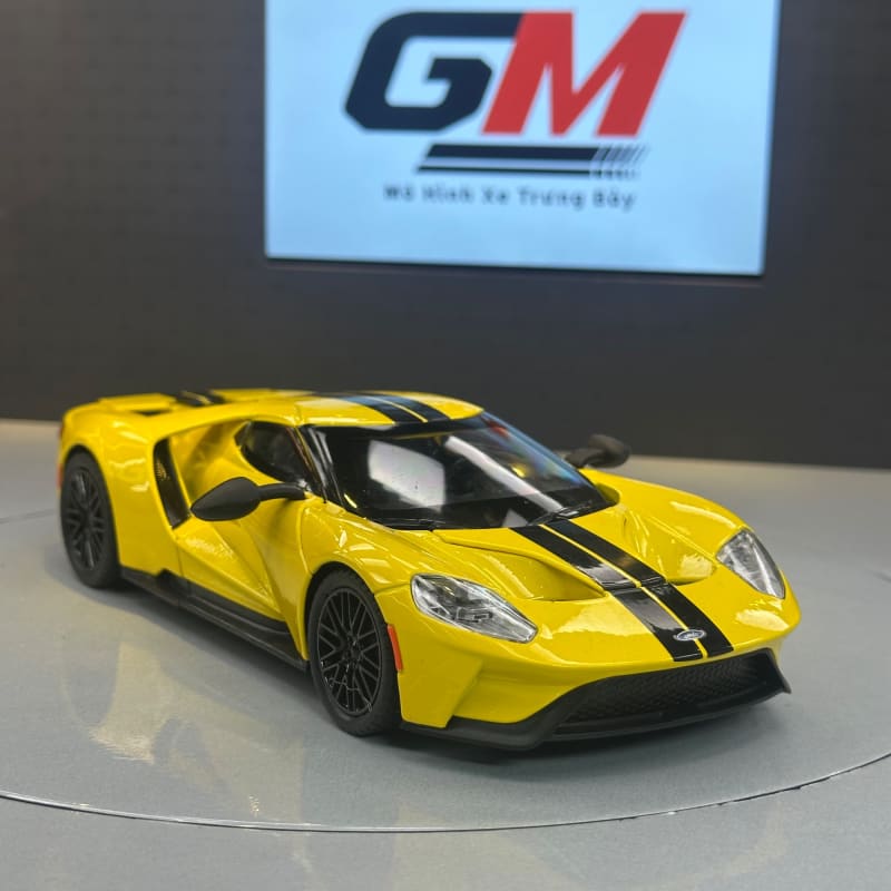 GM - Mô hình siêu xe Ford GT tỉ lệ 1:24 - Xe đúc hợp kim mở cửa cánh chim có đèn âm thanh trưng bày cao cấp