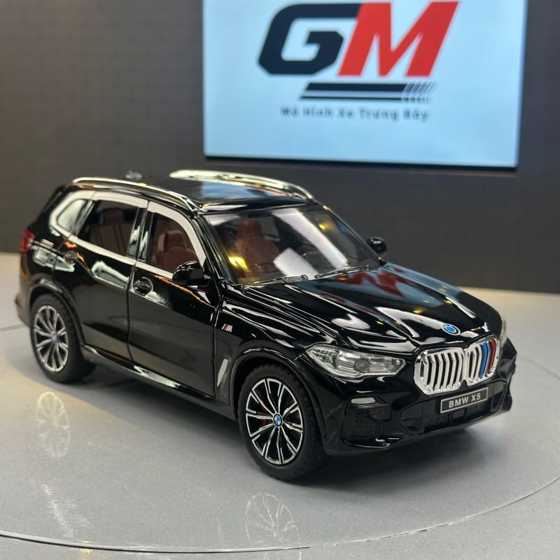 GM - Mô hình xe BMW X5 tỉ lệ 1:24 - Đúc hợp kim mở full 6 cửa có đèn âm thanh trưng bày cao cấp